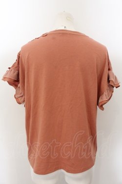 画像2: axes femme / 立体花モチーフレースＴシャツ M オレンジ O-24-11-22-041-AX-TO-IG-ZT021