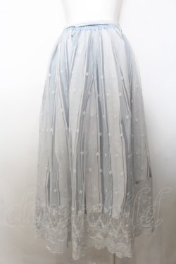 画像3: axes femme / レース重ねストライプスカート M ブルー O-24-11-22-058-AX-SK-OW-ZT264