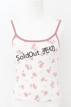 画像1: HYSTERIC GLAMOUR / DOG LAND キャミソール F ホワイト×ピンク O-24-11-22-007-PU-TO-OW-ZT124