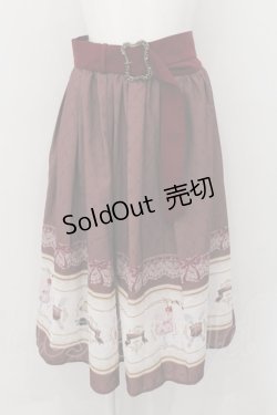 画像1: 【SALE】axes femme POETIQUE / レトロ喫茶ベルト付スカート  ピンク O-24-11-22-016-AX-SK-OW-ZT249