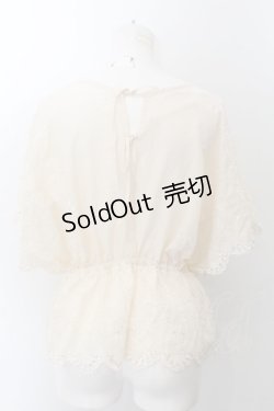 画像2: axes femme / 刺繍ブラウス M アイボリー O-24-11-22-032-AX-BL-IG-ZI