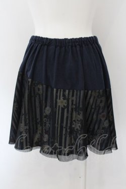 画像3: gouk / 和風花柄チュールレイヤードスカート  ブルー O-24-11-23-021-GO-SK-OW-ZT166