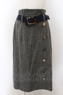 画像1: axes femme / ボタン使い起毛スカート M グレー O-24-11-25-067-AX-SK-OW-ZT263