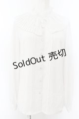 axes femme kawaii / プリーツカラーブラウス M シロ O-24-11-25-034-AX-BL-IG-OS