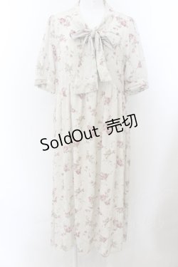 画像1: axes femme / ローズレース柄ボータイワンピース F「 アイボリー O-24-11-25-004-AX-OP-IG-ZT137