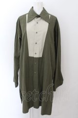 MILKBOY / デコルテ切り替えワッシャーロングシャツ  カーキ O-24-11-26-057-MB-BL-YM-ZT259