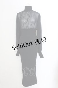 medenius / See-through Dress  ブラック O-24-11-26-085-GO-OP-OW-OS
