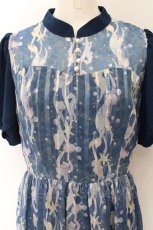 画像2: 【SALE】axes femme POETIQUE / マーメイドパフュームワンピース M ブルー O-24-11-27-033-AX-OP-IG-ZH (2)