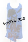 【SALE】SUPER LOVERS / スカルプリントビッグタンクトップ  ブルー O-24-11-28-064-PU-TO-IG-ZT124