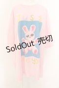 Candy Stripper / JUST LIKE YOU BIG BIG TEE 2 ピンク O-24-11-28-067-PU-TS-IG-ZT124