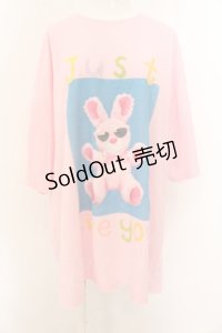 Candy Stripper / JUST LIKE YOU BIG BIG TEE 2 ピンク O-24-11-28-067-PU-TS-IG-ZT124