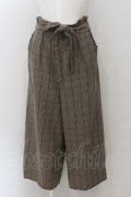 axes femme / リボン付チェックワイドパンツ M ブラウン O-24-11-28-003-AX-PA-IG-ZT268