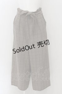 axes femme / リボン付チェックワイドパンツ M ブラウン O-24-11-28-003-AX-PA-IG-ZT268