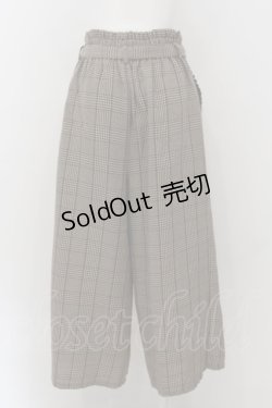 画像2: axes femme / リボン付チェックワイドパンツ M ブラウン O-24-11-28-003-AX-PA-IG-ZT268