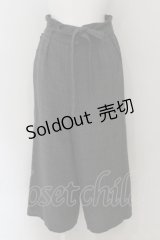 axes femme / リボン付チェックワイドパンツ M グレー O-24-11-28-004-AX-PA-IG-ZT251