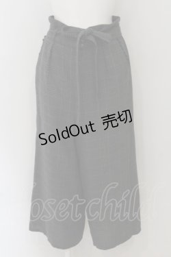 画像1: axes femme / リボン付チェックワイドパンツ M グレー O-24-11-28-004-AX-PA-IG-ZT251