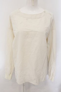 画像1: RNA-N / リブカフス布帛ロングTシャツ M オフホワイト O-24-11-29-045-PU-TO-IG-ZT126