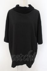 画像1: 【SALE】AUDITION / ハイツイストルーズネックビッグT M ブラック O-24-11-29-047-PU-TO-IG-ZT126 (1)