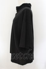 画像2: 【SALE】AUDITION / ハイツイストルーズネックビッグT M ブラック O-24-11-29-047-PU-TO-IG-ZT126 (2)