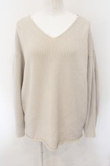 AUDITION / コクーンスリーブリブニット  ベージュ O-24-11-29-052-PU-TO-IG-ZT126