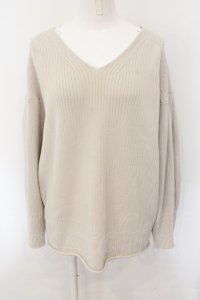 AUDITION / コクーンスリーブリブニット  ベージュ O-24-11-29-052-PU-TO-IG-ZT126