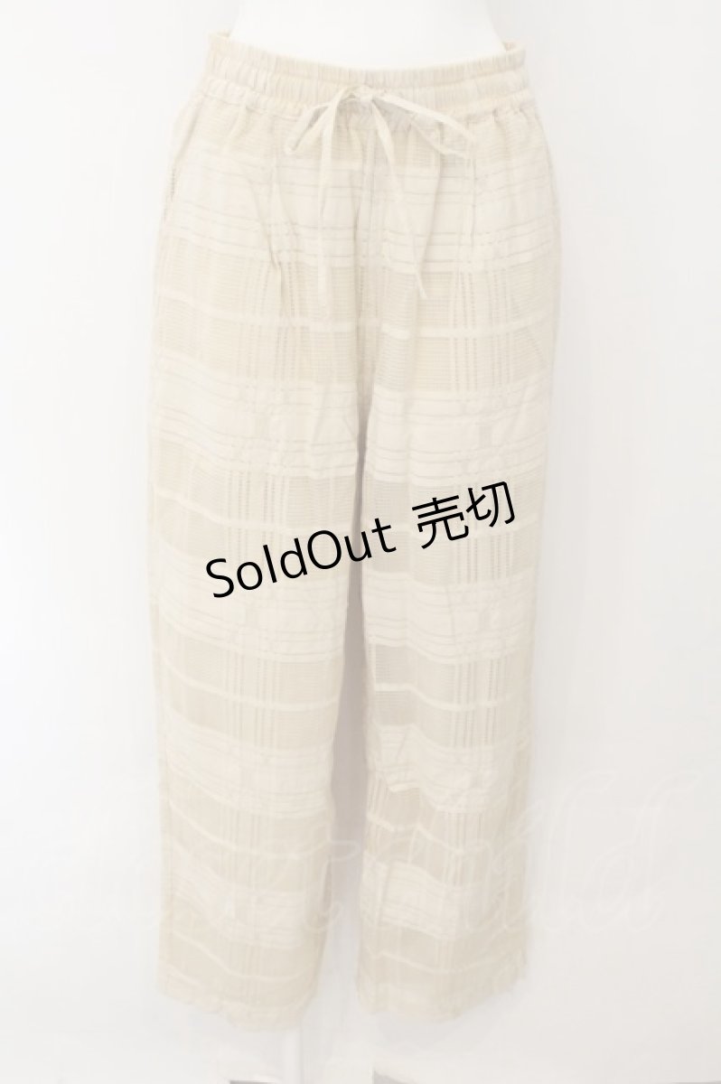 画像1: 【SALE】RNA-N / シアーチェックストレートパンツ M アイボリー O-24-11-29-067-PU-PA-IG-ZT121 (1)