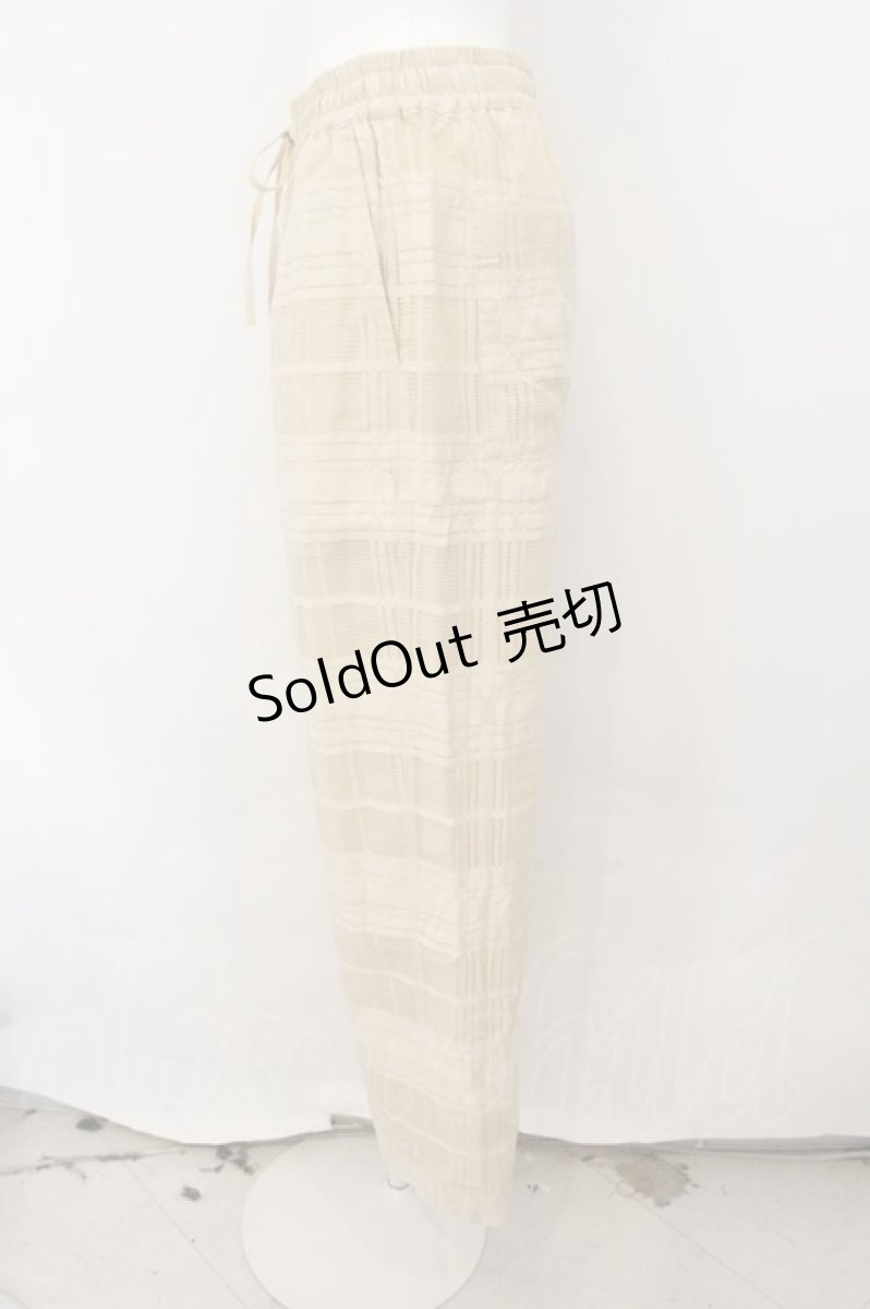 画像2: 【SALE】RNA-N / シアーチェックストレートパンツ M アイボリー O-24-11-29-067-PU-PA-IG-ZT121 (2)