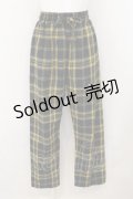 【SALE】KRY CLOTHING / 「PAKUVAS」チェック柄ワイドパンツ L イエロー O-24-11-29-071-EL-PA-OW-ZT156