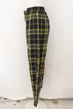 画像2: KRY CLOTHING / 「PAKUVAS」チェック柄ワイドパンツ L イエロー O-24-11-29-071-EL-PA-OW-ZT156