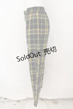 画像2: 【SALE】KRY CLOTHING / 「PAKUVAS」チェック柄ワイドパンツ L イエロー O-24-11-29-071-EL-PA-OW-ZT156