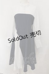 Favorite / 猫目トヲルさんコラボグッズ ストライプ柄オリジナルクラシックワンピース XL シロ×ネイビー O-24-11-29-029-LO-OP-IG-OS