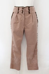 axes femme / ピンストライプタックパンツ M ピンクベージュ O-24-11-29-004-AX-PA-IG-ZT249