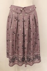 axes femme / すみれ柄サス付スカート（サス欠品） M ラベンダー O-24-11-30-1008-AX-SK-OW-ZT249