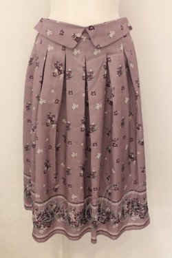 画像1: axes femme / すみれ柄サス付スカート（サス欠品） M ラベンダー O-24-11-30-1008-AX-SK-OW-ZT249