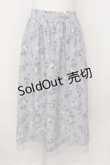 axes femme / ベリー柄ロングスカート F サックス O-24-11-30-1009-AX-SK-OW-ZT251