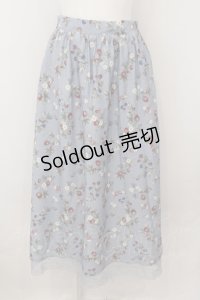 axes femme / ベリー柄ロングスカート F サックス O-24-11-30-1009-AX-SK-OW-ZT251