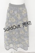 axes femme / ひまわり柄シアースカート M クロ O-24-11-30-1026-AX-SK-OW-ZT265