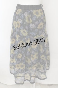 画像2: axes femme / ひまわり柄シアースカート M クロ O-24-11-30-1026-AX-SK-OW-ZT265