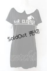 NieR Clothing / ロゴpt配色ワンピース L ブラック×ホワイト O-24-11-30-097-PU-OP-OW-ZT061