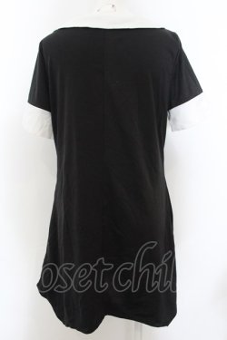 画像2: NieR Clothing / ロゴpt配色ワンピース L ブラック×ホワイト O-24-11-30-097-PU-OP-OW-ZT061