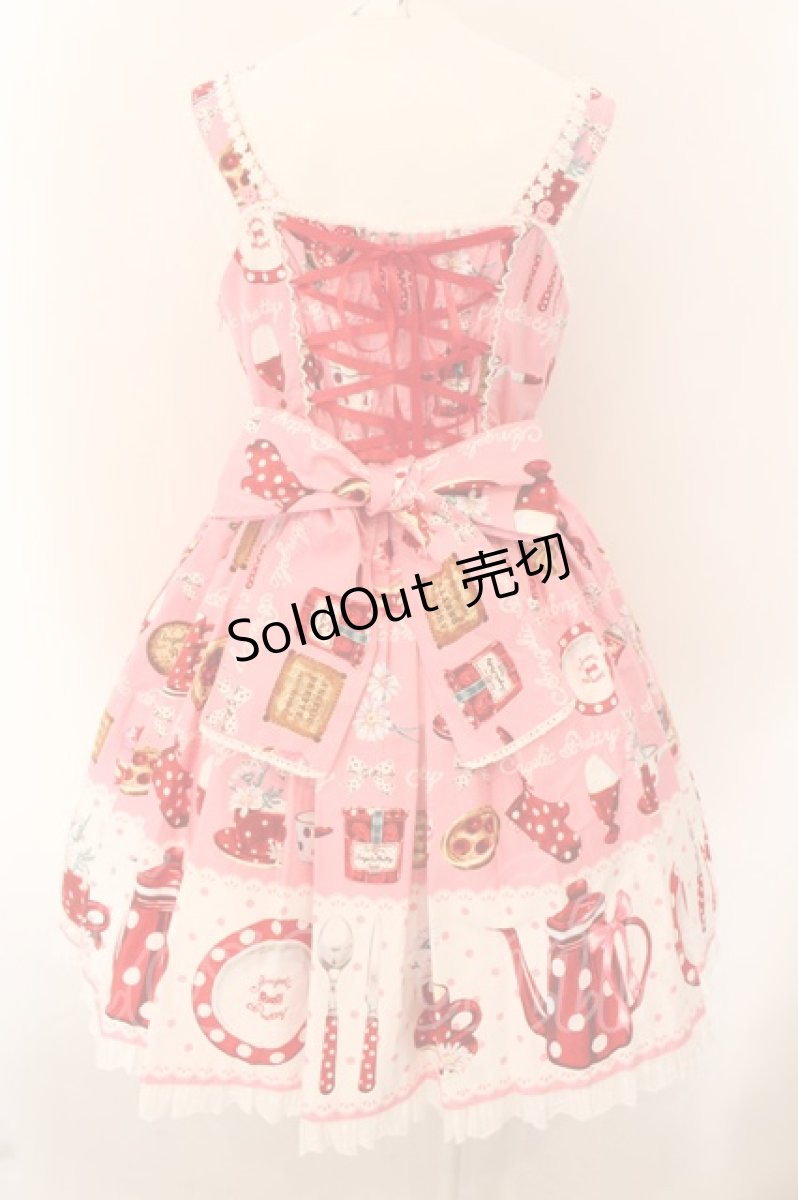画像5: Angelic Pretty / French Cafe切替ジャンパースカート  ピンク O-24-12-05-014-AP-OP-OW-OS (5)