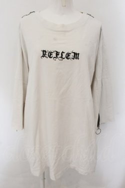 画像1: REFLEM / ダブルショルダージップデザインTシャツ F ホワイト O-24-12-05-016-PU-TO-YM-ZT396