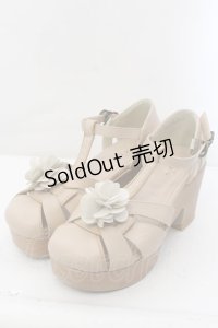 axes femme / コサージュ付きグルカサンダル L ベージュ O-24-12-08-085-AX-SH-IG-ZT335