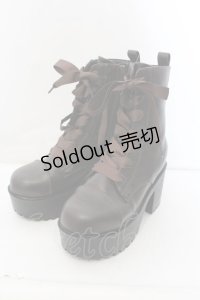 axes femme POETIQUE / レースアップミドルブーツ M ブラウン O-24-12-08-088-AX-SH-OW-OS