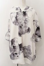 画像1: 【SALE】TRAVAS TOKYO / クマ総柄半袖パーカー F ホワイト O-24-12-13-041-PU-TO-YM-ZT396 (1)