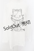 NieR Clothing / ミケプリントカットソー XL ホワイト O-24-12-14-035-PU-TO-IG-ZT124