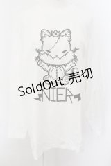 NieR Clothing / ミケプリントカットソー XL ホワイト O-24-12-14-035-PU-TO-IG-ZT124