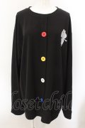 NieR Clothing / ワイド袖口カットソー  ブラック×マルチ O-24-12-14-044-PU-TO-IG-ZT259