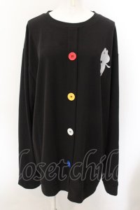 NieR Clothing / ワイド袖口カットソー  ブラック×マルチ O-24-12-14-044-PU-TO-IG-ZT259