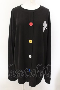 画像1: NieR Clothing / ワイド袖口カットソー  ブラック×マルチ O-24-12-14-044-PU-TO-IG-ZT259